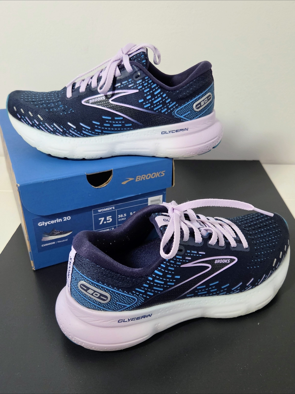 Brooks Women's Glycerin 20 Running Shoes - Peacoat Navy Blue - 7.5 - Picture 2 of 6